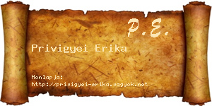 Privigyei Erika névjegykártya